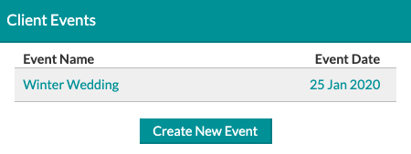 Create new event button