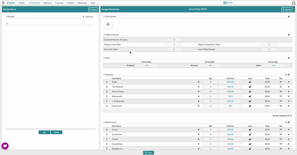 The Worksheet: Using Worksheet Sections